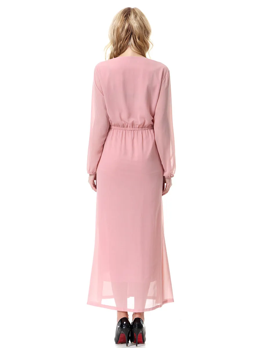 Hopeful Romantic Pleated Midi Dress - Light Coral