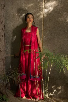 Insia Sohail - Khooshboo - Hot pink - 3 Piece - Cotton Silk