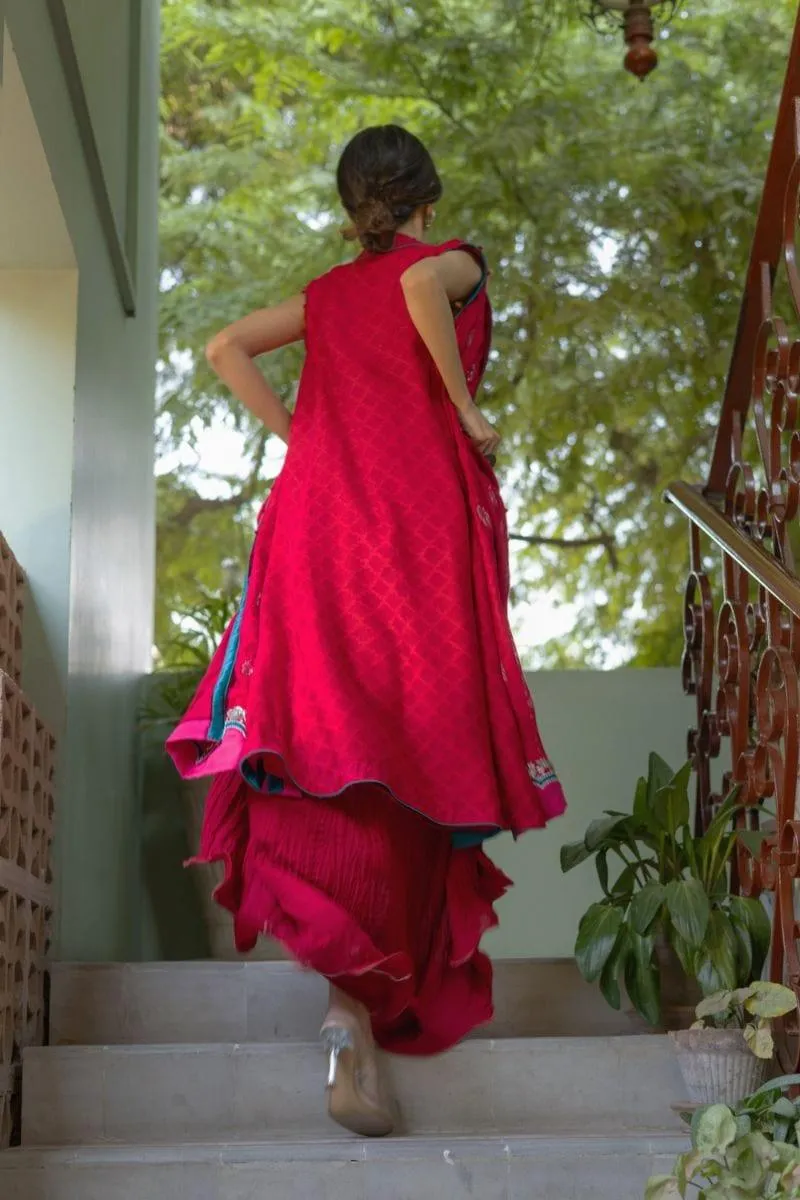 Insia Sohail - Khooshboo - Hot pink - 3 Piece - Cotton Silk