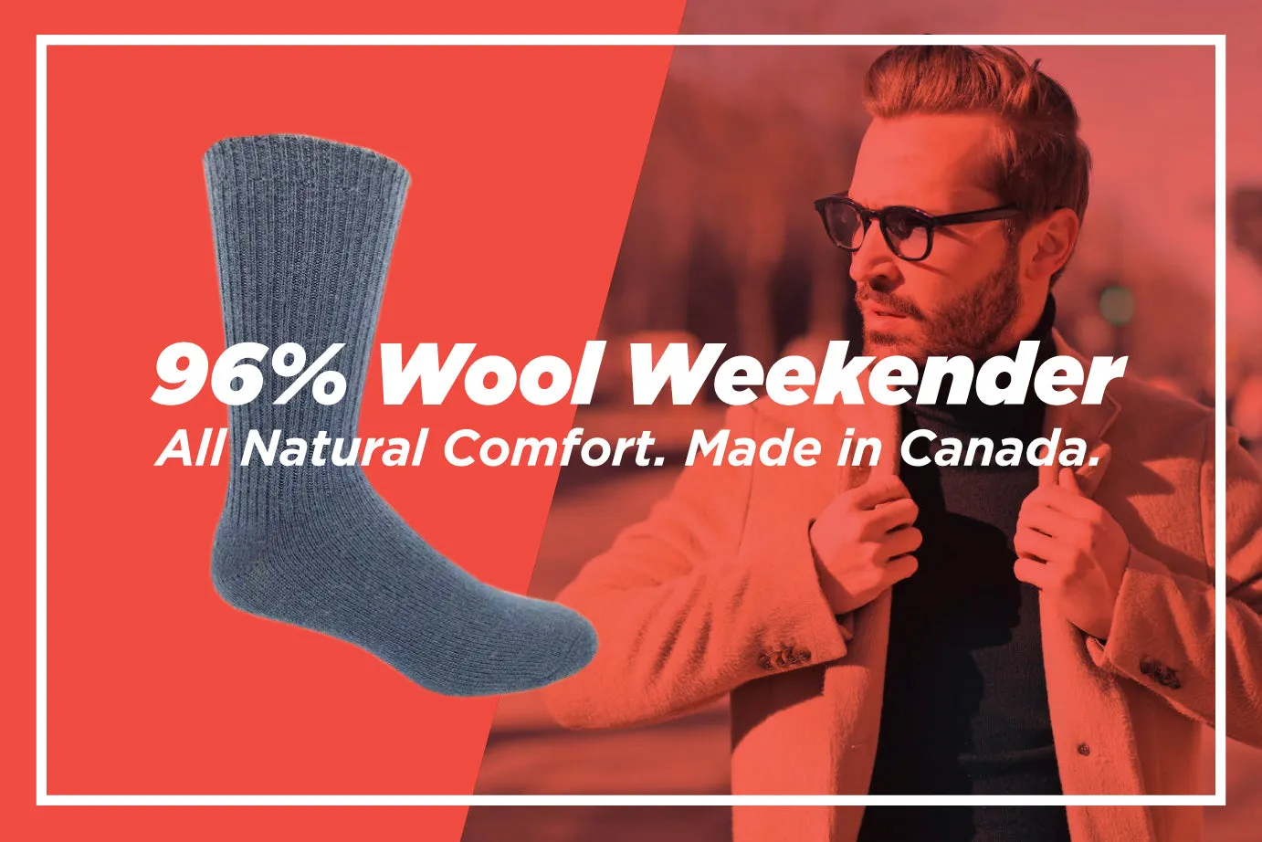 J.B. Field's Casual "Wool Weekender" 96% Merino Wool Sock