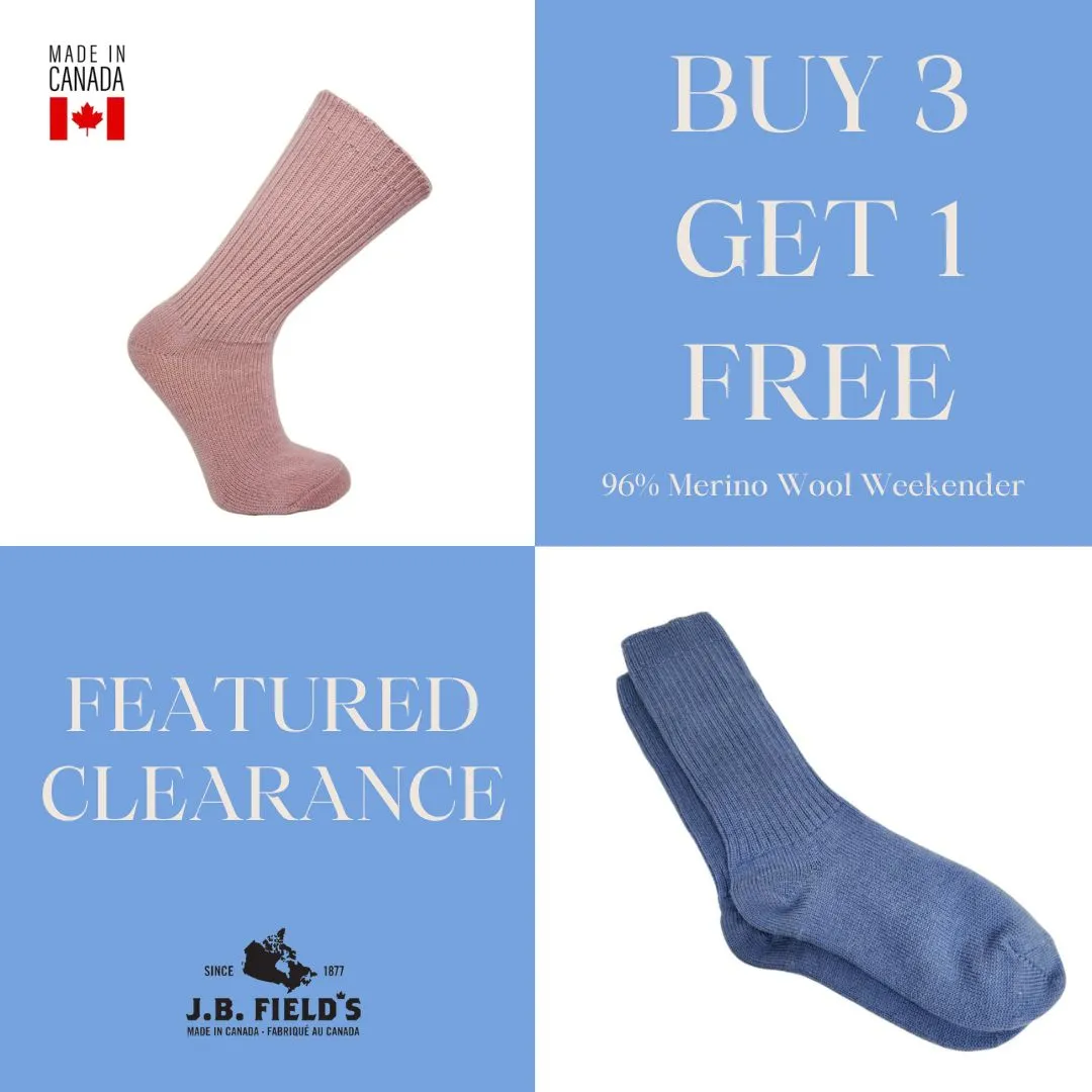 J.B. Field's Pastel "Wool Weekender" 96% Merino Wool Socks (CLEARANCE)