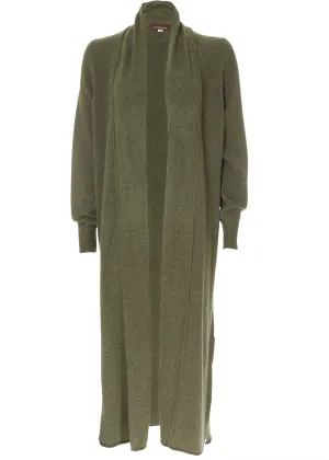 Jess Olive Wool Long Cardigan