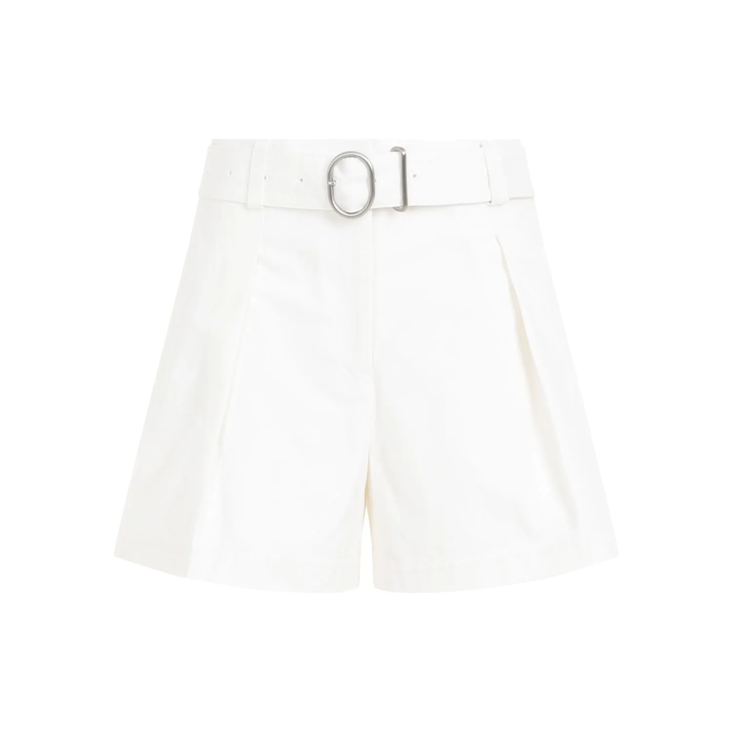 JIL SANDER Flared Cotton Bermuda Shorts with Removable Belt for Women