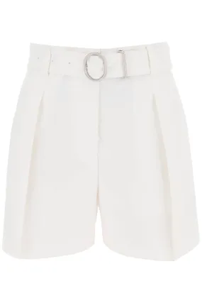 JIL SANDER Flared Cotton Bermuda Shorts with Removable Belt for Women