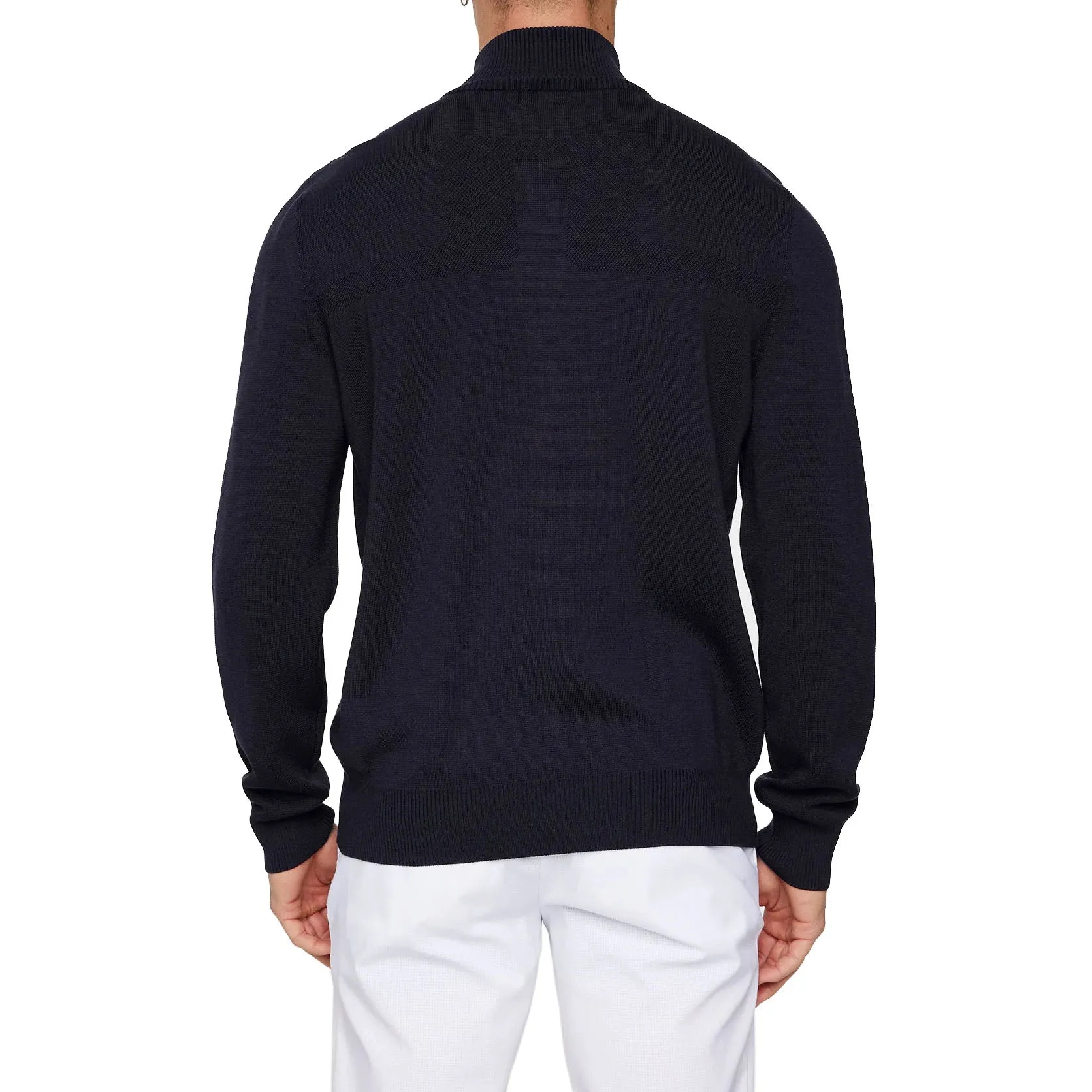 J.Lindeberg Bridge Knitted Hybrid Golf Sweater - JL Navy