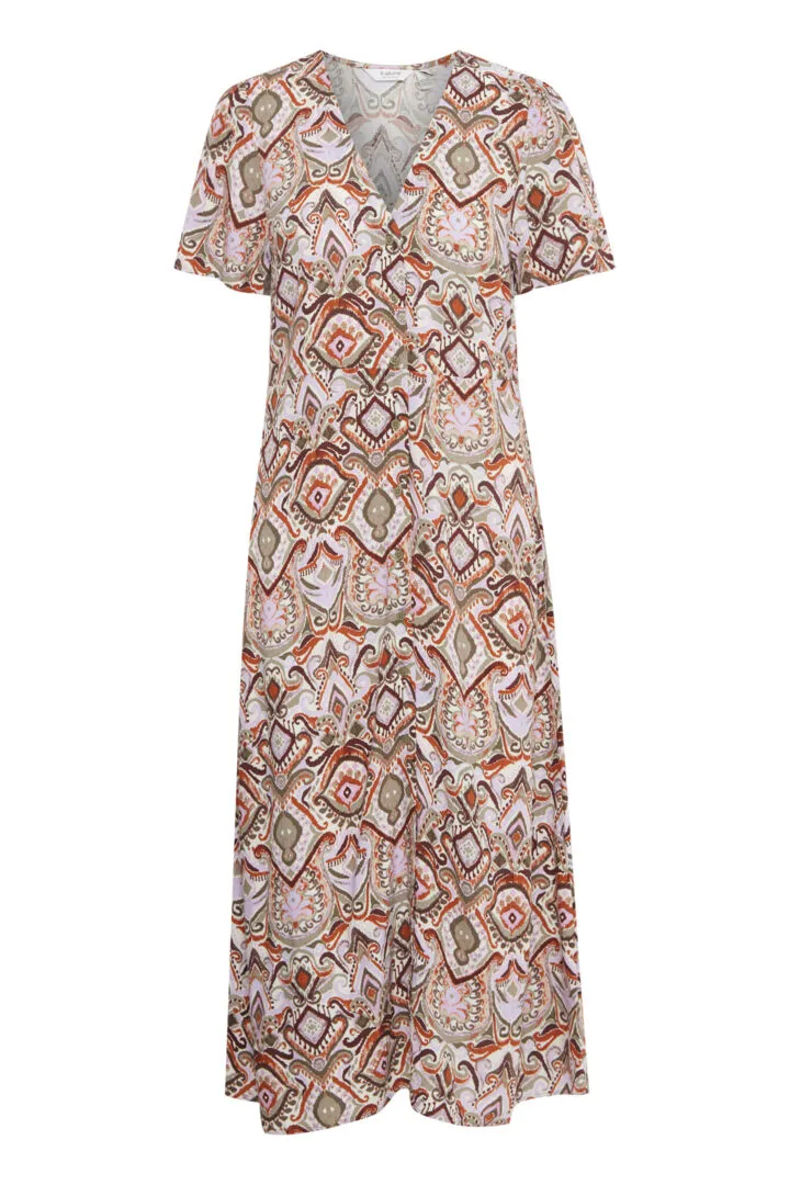 Joella Button Dress - Aloe Boho Mix