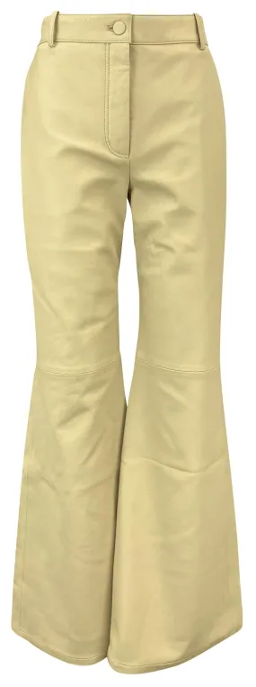 Joseph Flared Leather Pants in Safari