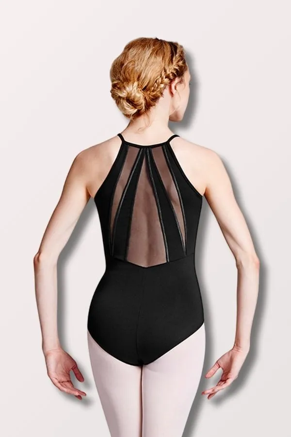 Jubilee Mesh Back Camisole Leotard - Black