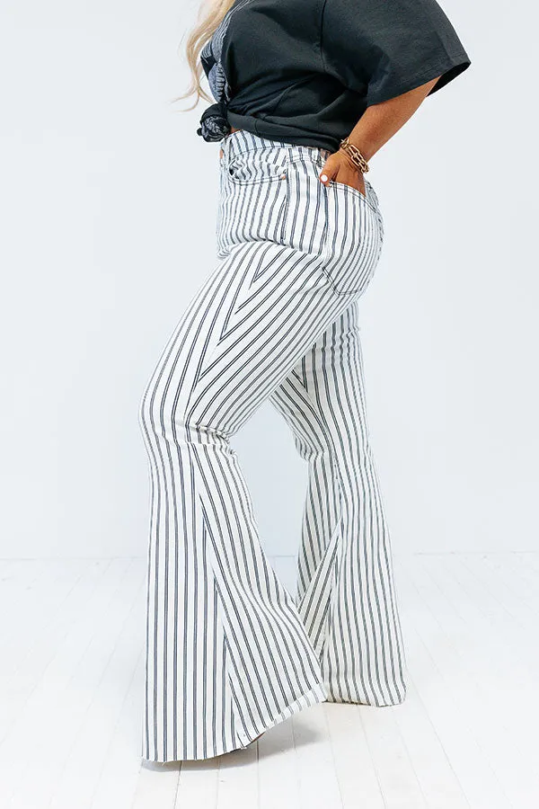 Judy Blue The Jamie High Waist Stripe Flare In White