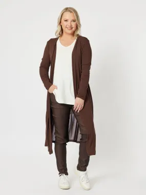 Juli Longline Cardigan - Chocolate