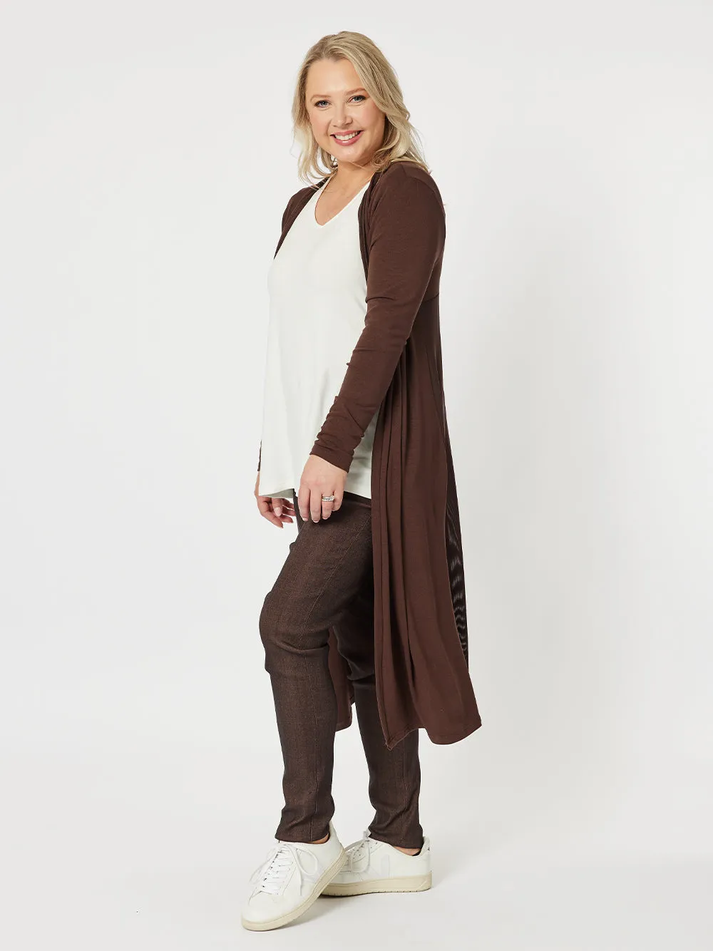 Juli Longline Cardigan - Chocolate