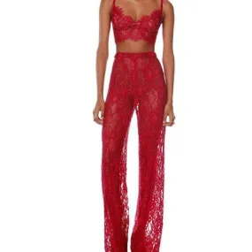 Kairi Floral Lace Pants Set