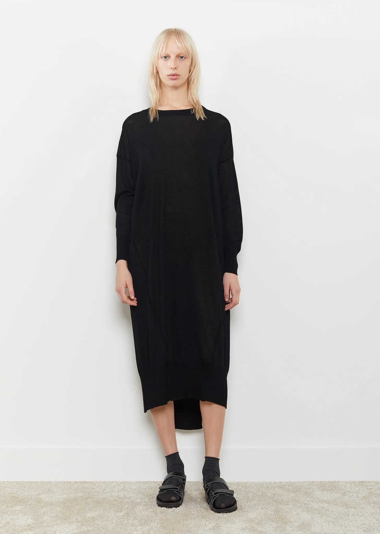 Knit Diagonal Panel Dress