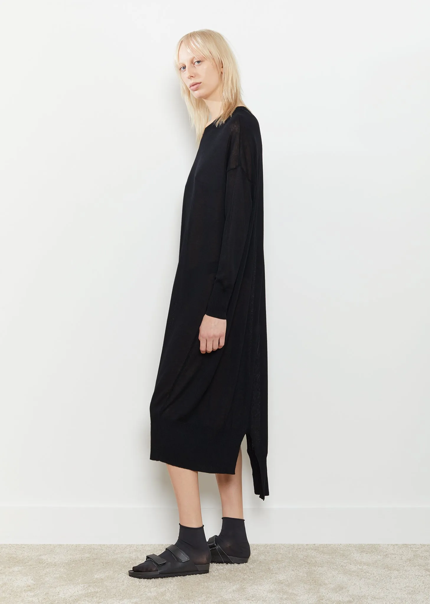 Knit Diagonal Panel Dress