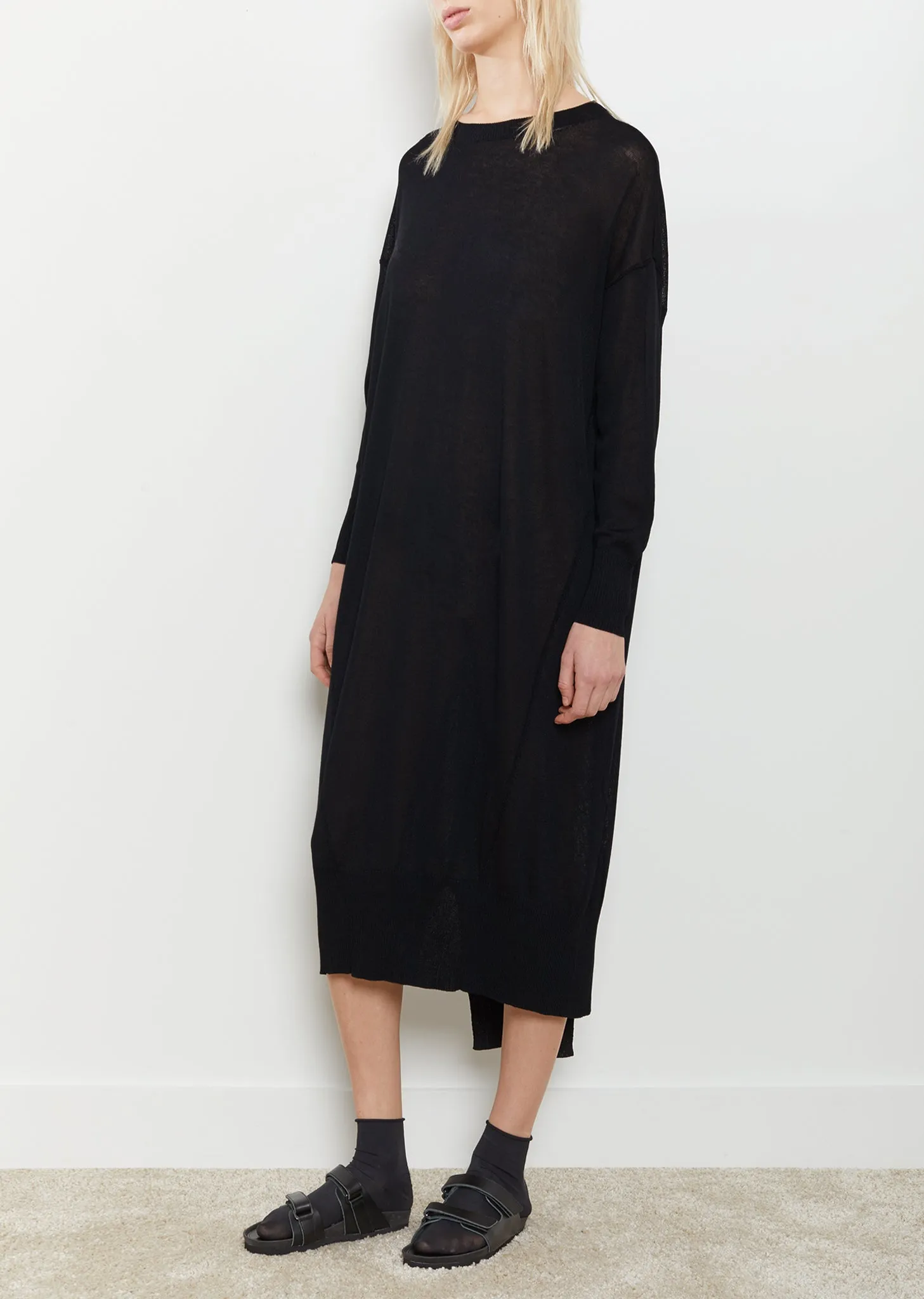 Knit Diagonal Panel Dress