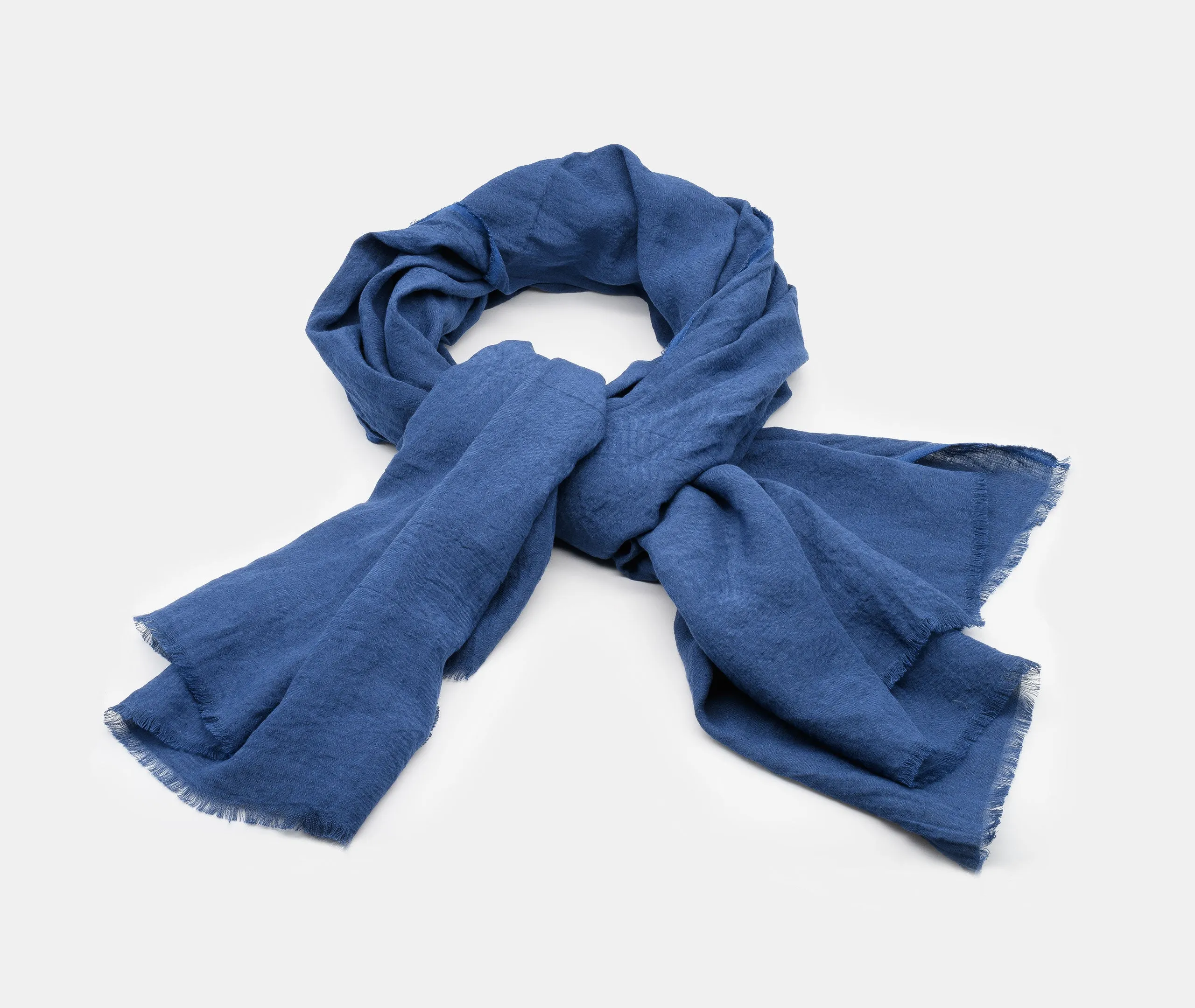 Linen Scarf - Blue