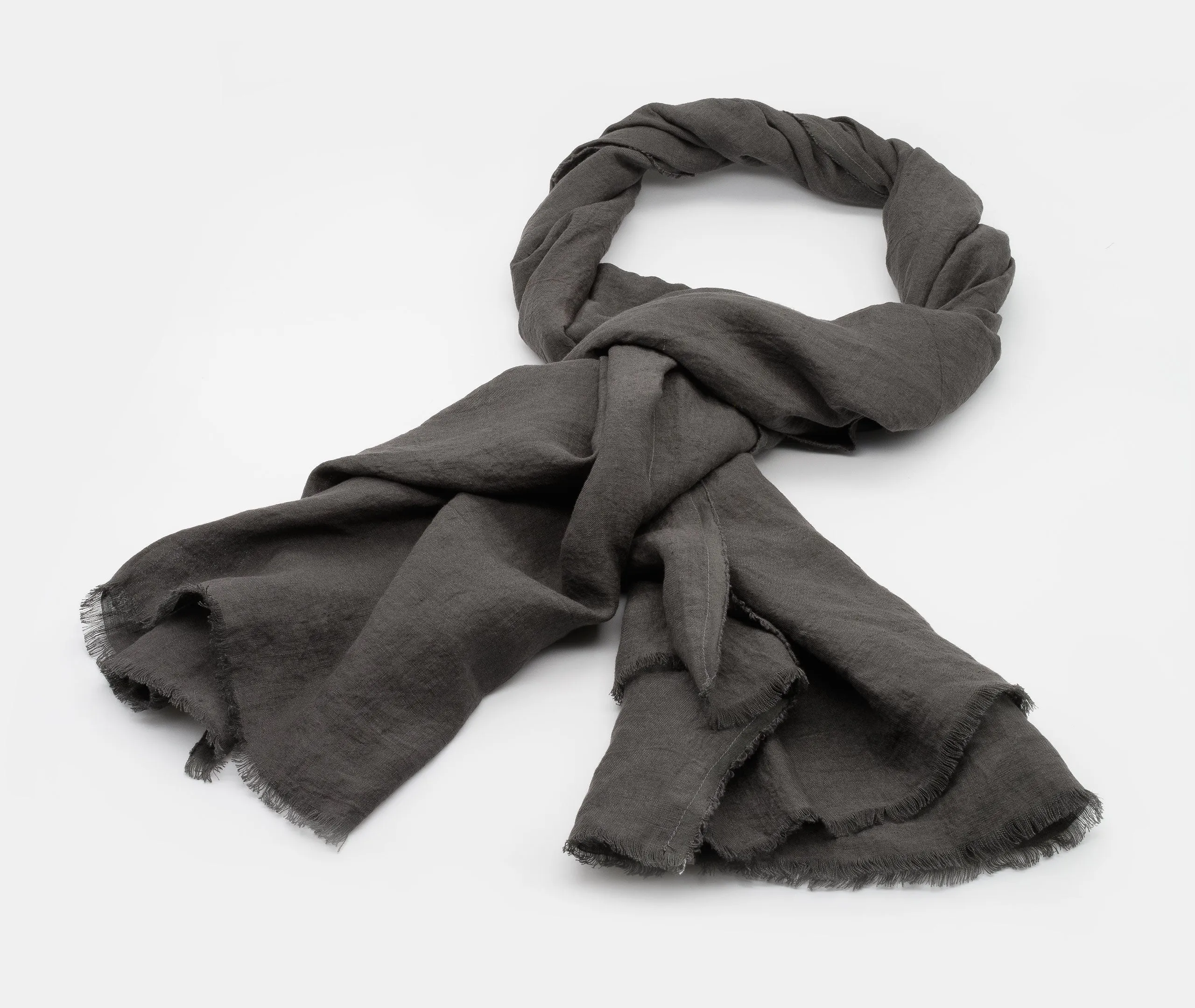 Linen Scarf - Charcoal