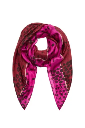 LOULOU SCARF SILK BROWN/PINK