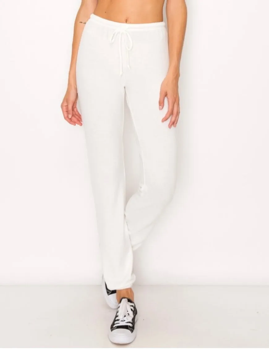 Lounge comfy and cozy pants with elastic drawstring pants with elastic at ankles- H. Purple