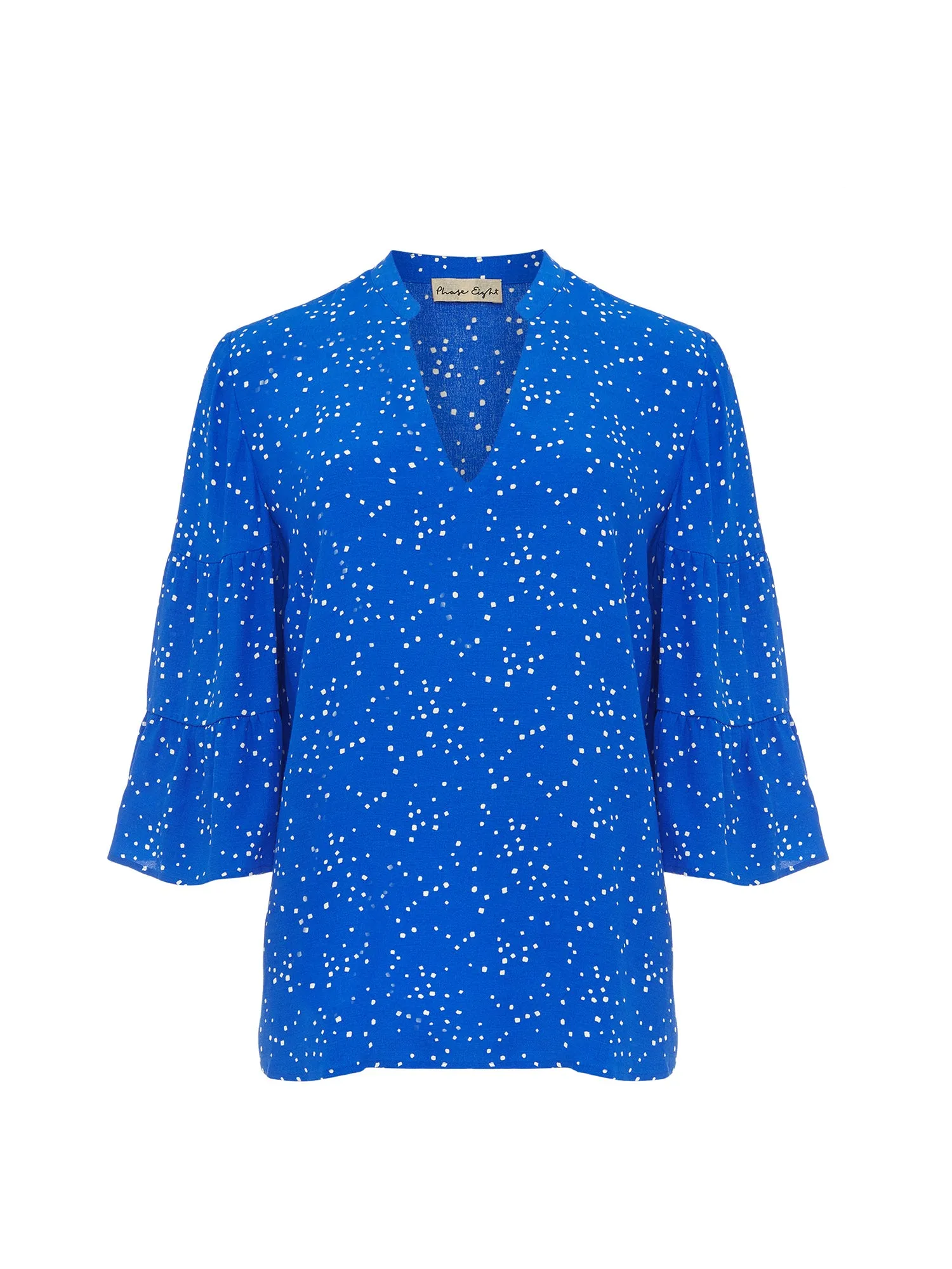 Marla Spot Tiered Sleeve Blouse