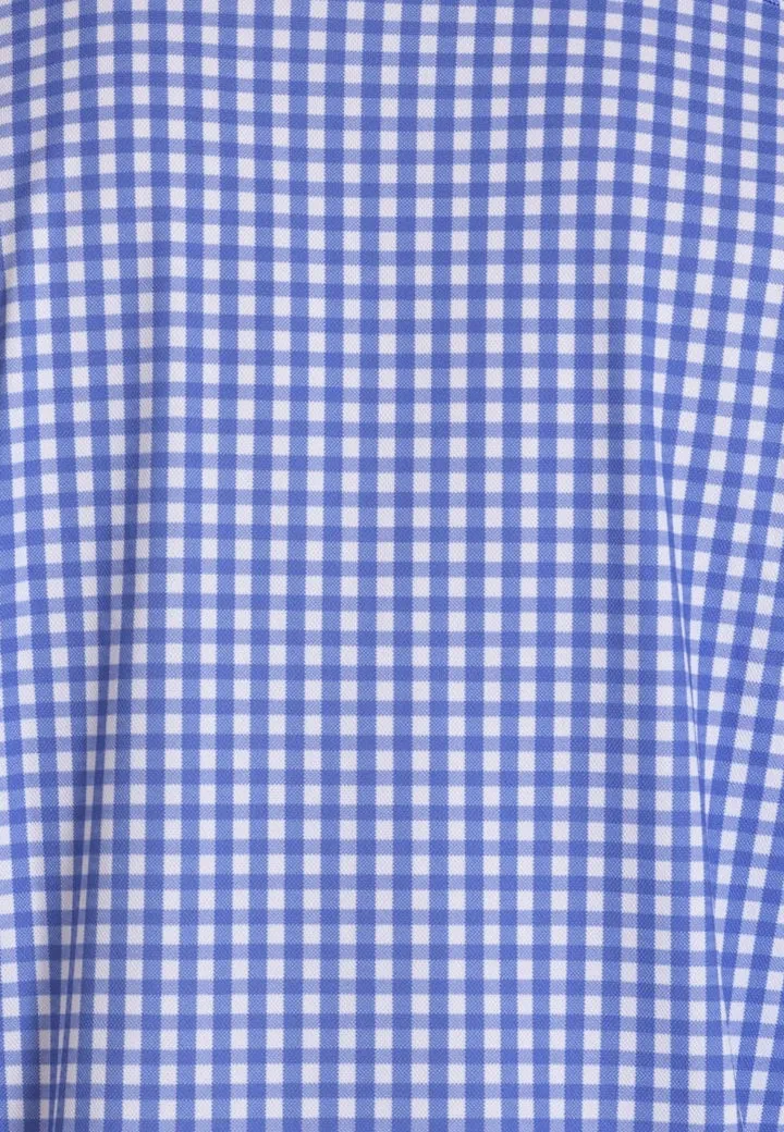 Mauro Long Sleeve Check Tech Shirt - Royal Blue