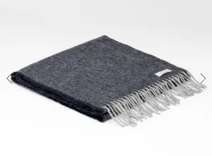 McNutt Lambswool Scarf - Charcoal Herringbone