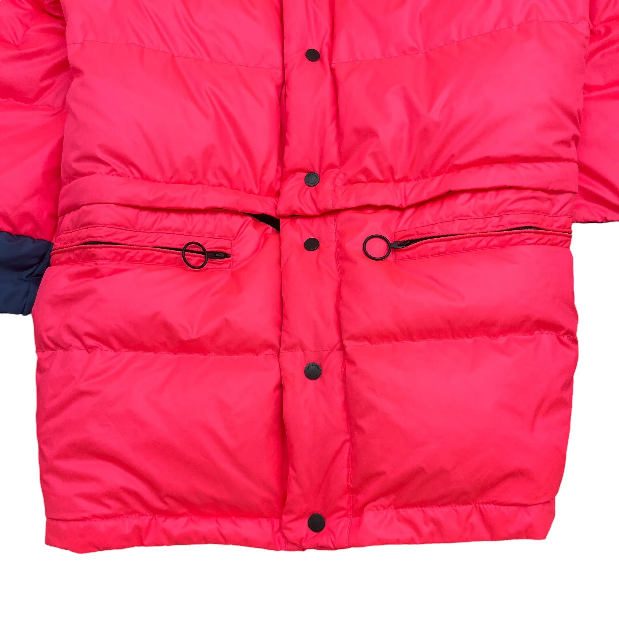 Men's Colour Block Quilted Down Jacket Pink Size XL