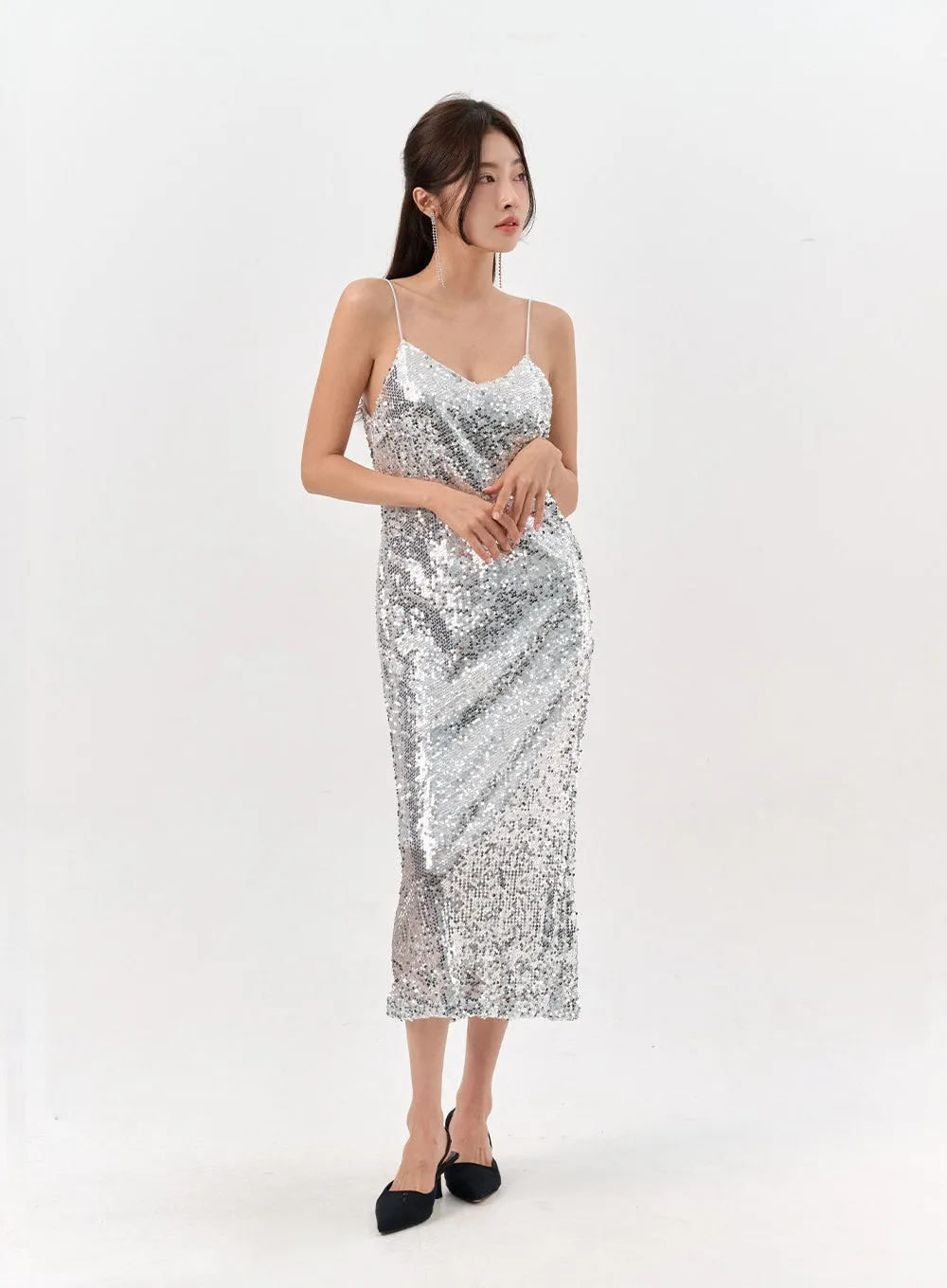 Metallic Slip Dress IO310