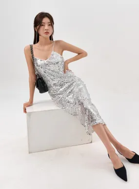 Metallic Slip Dress IO310