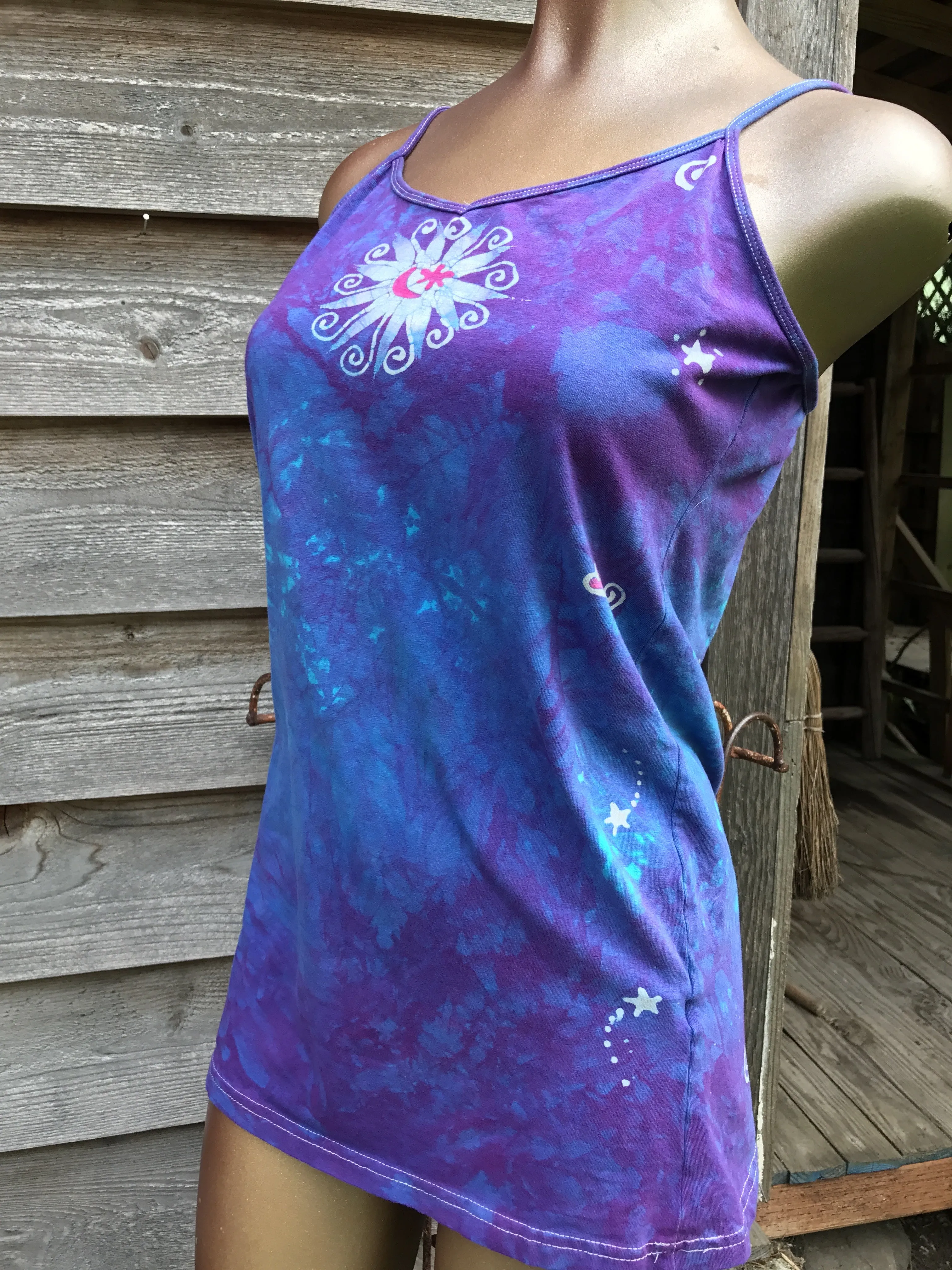 Moonlight Blossom Stretchy Long Batik Camisole - Sale Basket Imperfection