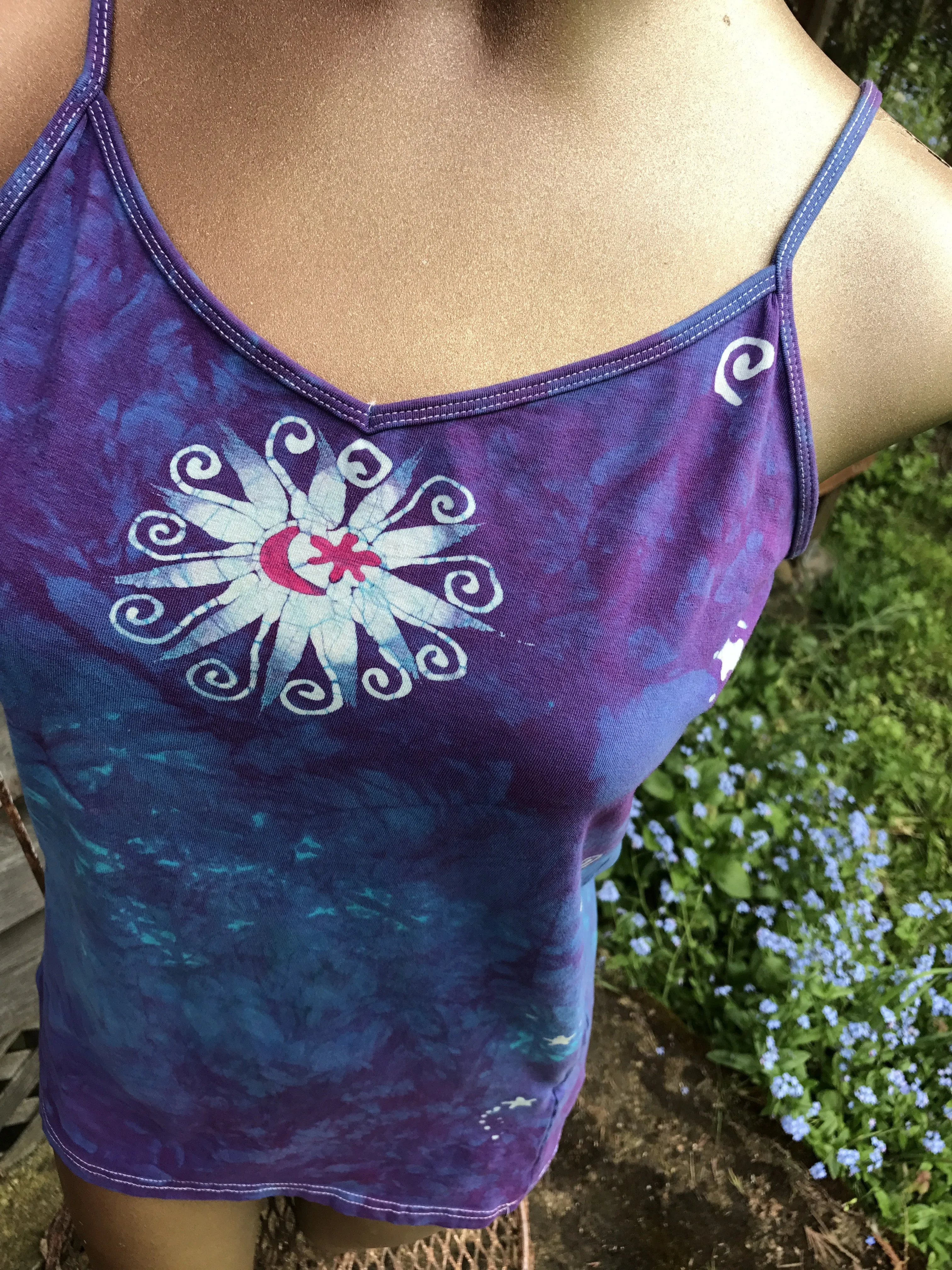 Moonlight Blossom Stretchy Long Batik Camisole - Sale Basket Imperfection