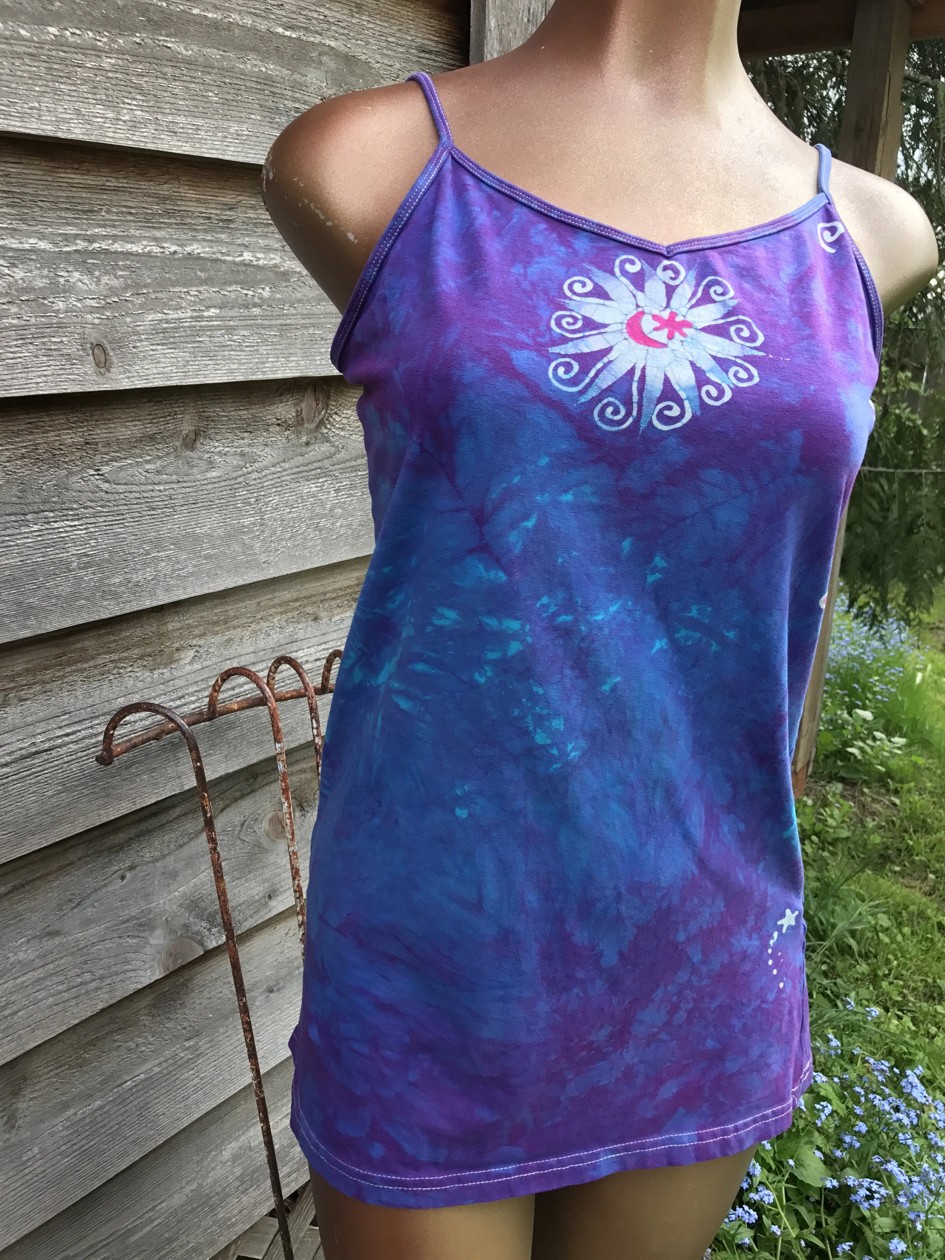 Moonlight Blossom Stretchy Long Batik Camisole - Sale Basket Imperfection