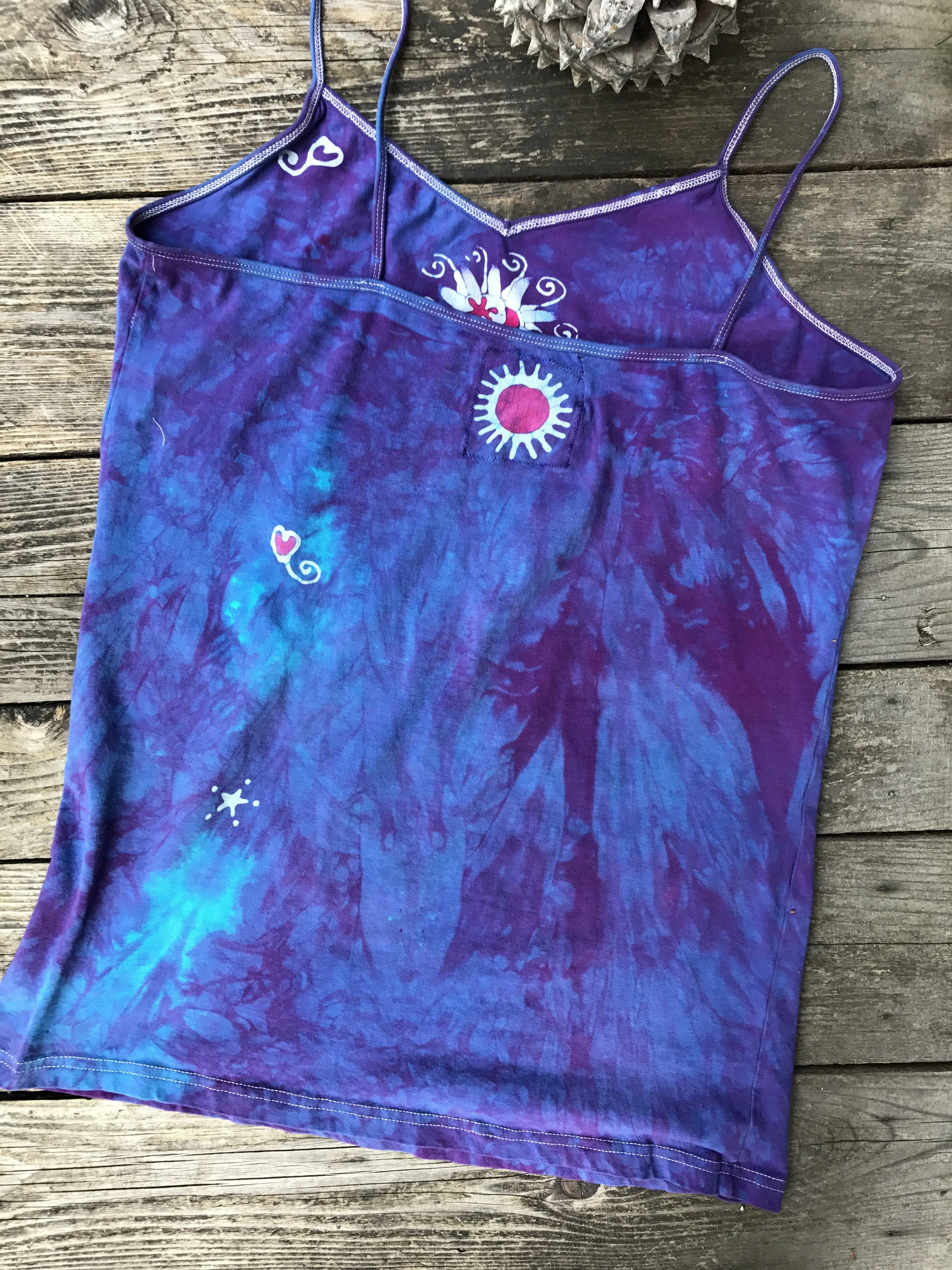 Moonlight Blossom Stretchy Long Batik Camisole - Sale Basket Imperfection