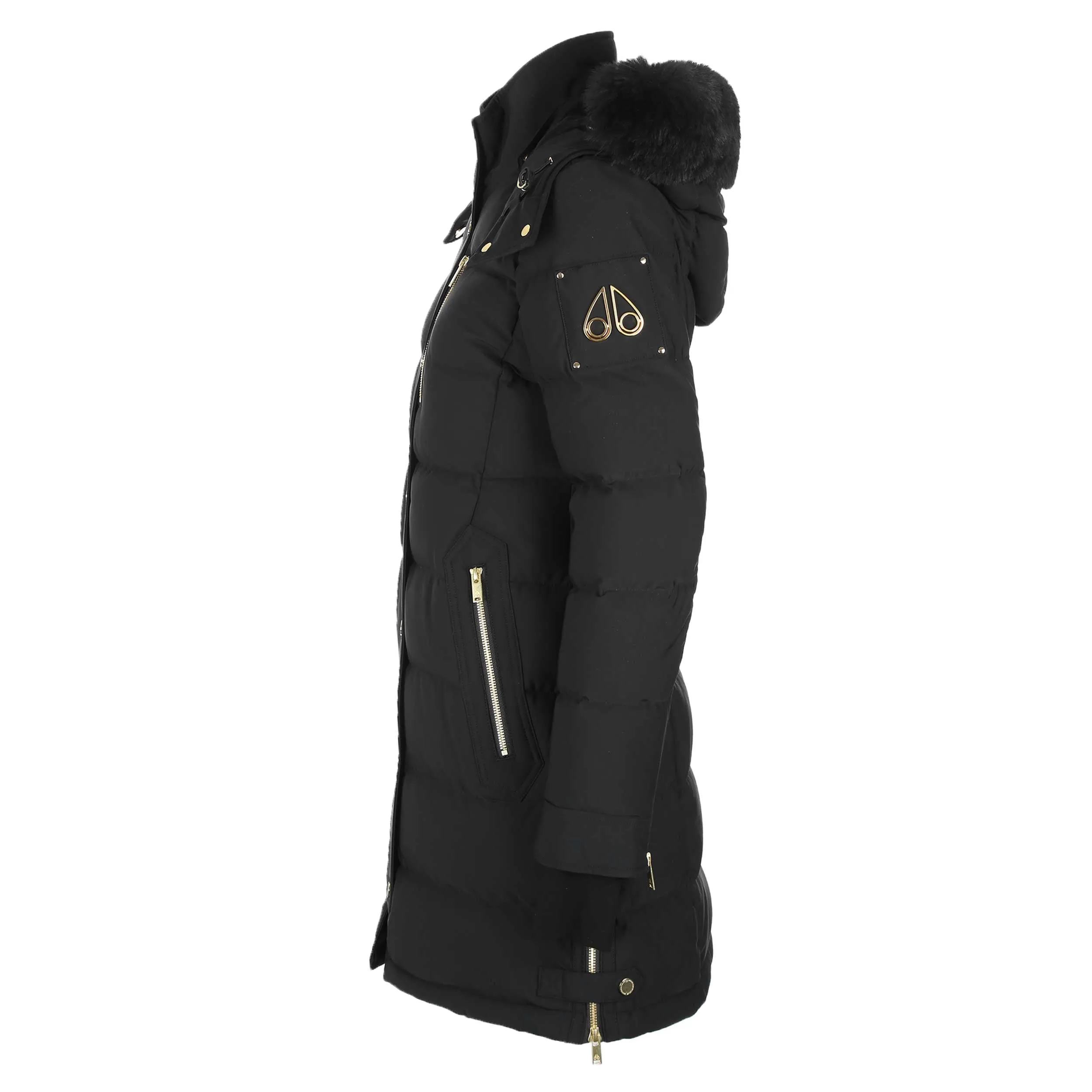 Moose Knuckles Watershed Parka Ladies Jacket in Black & Gold