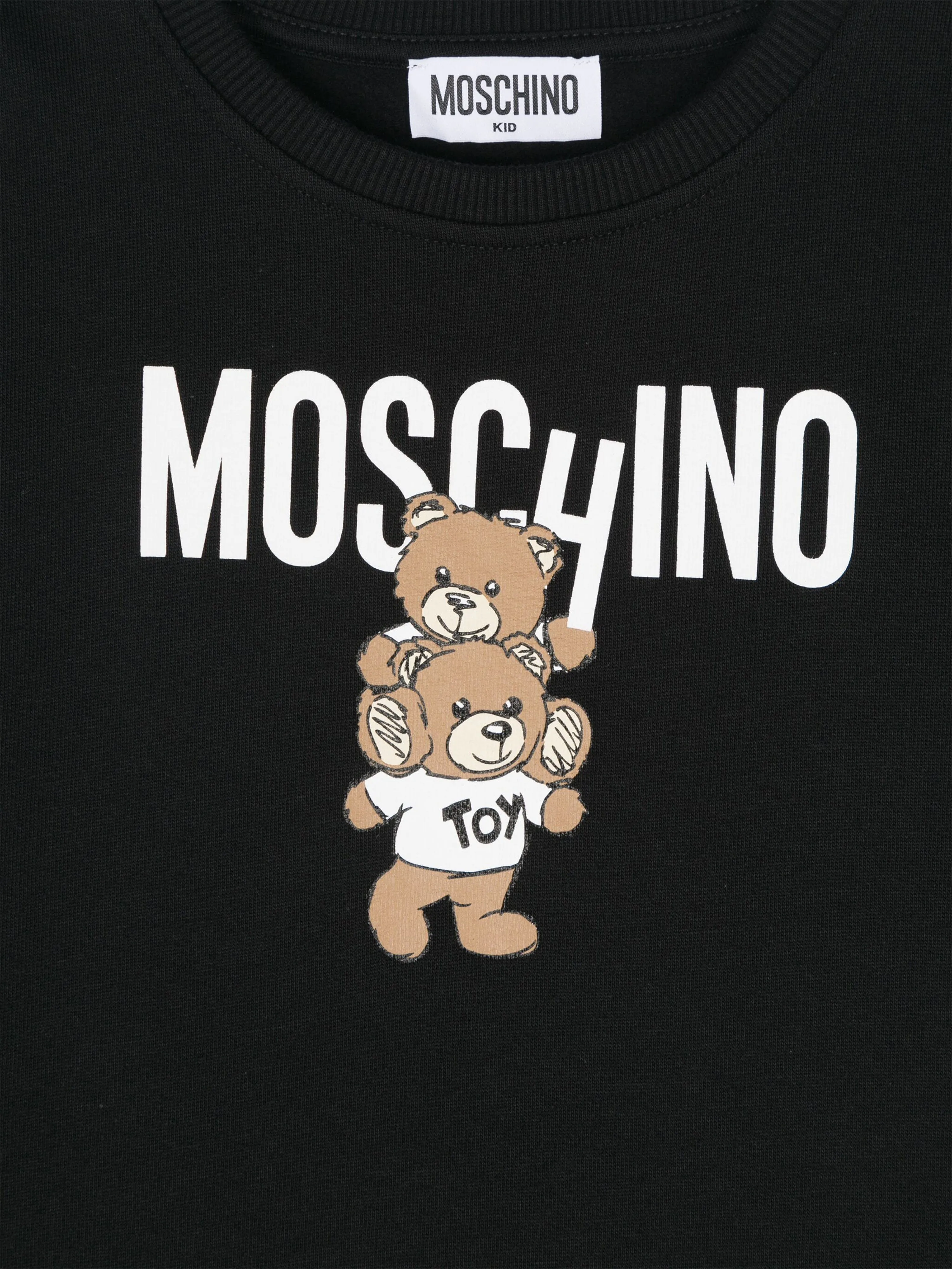 Moschino Girls Bear Logo Sweater Dress in Black