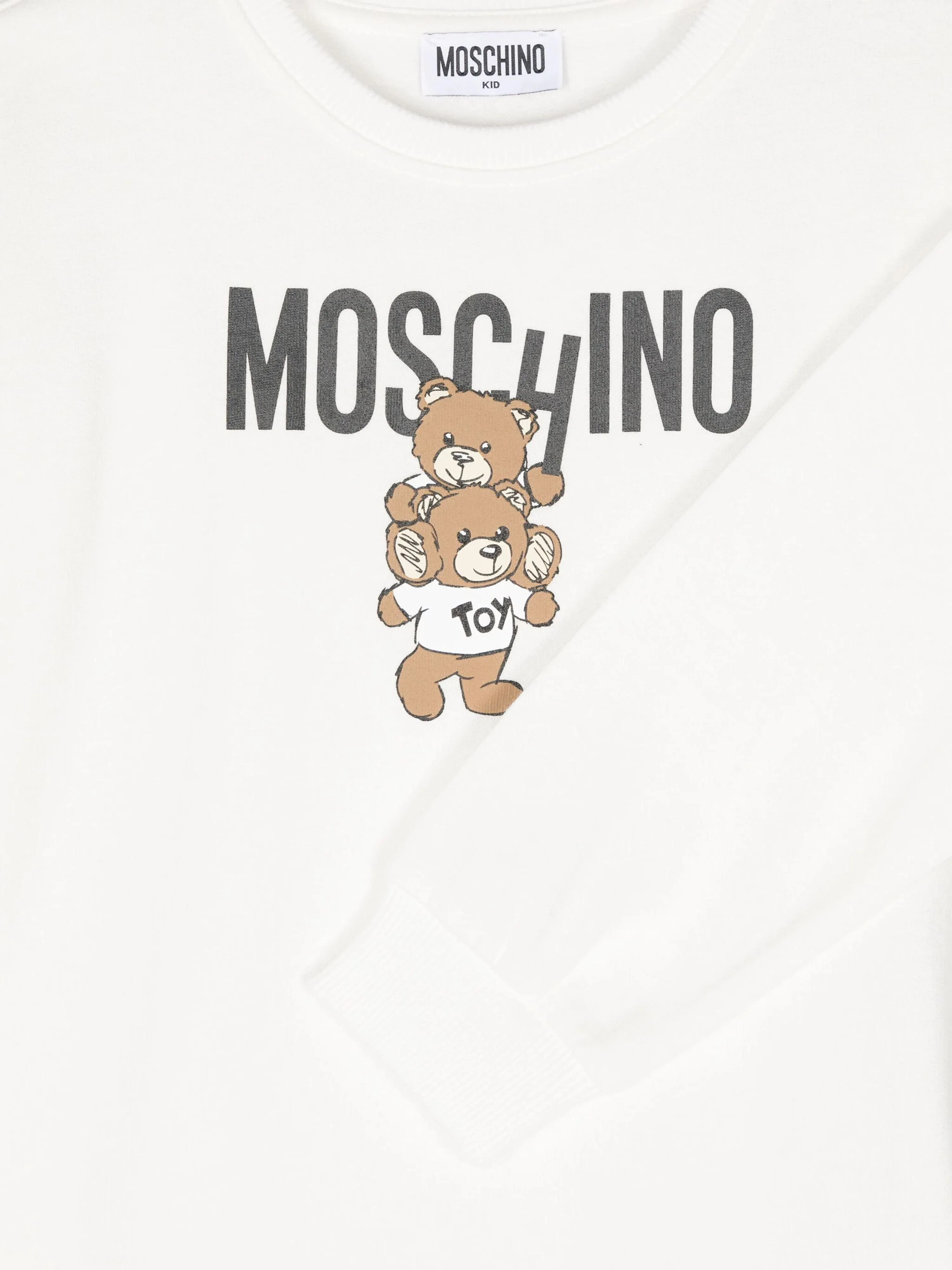 Moschino Girls Bear Logo Sweater Dress in Ivory