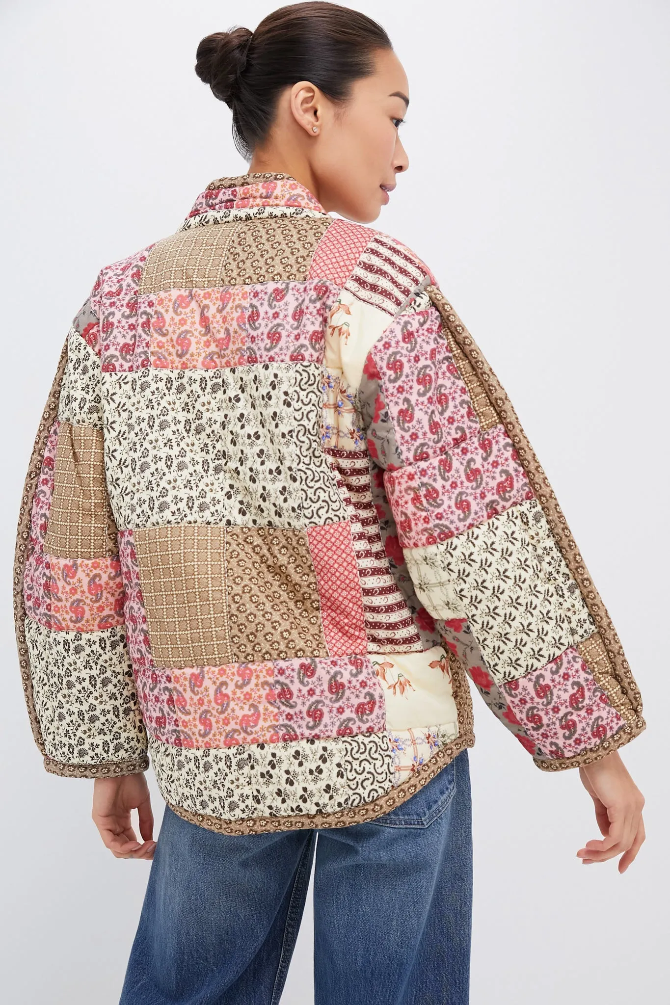 Multi Presley Quilted Patchwork Belted Jacket