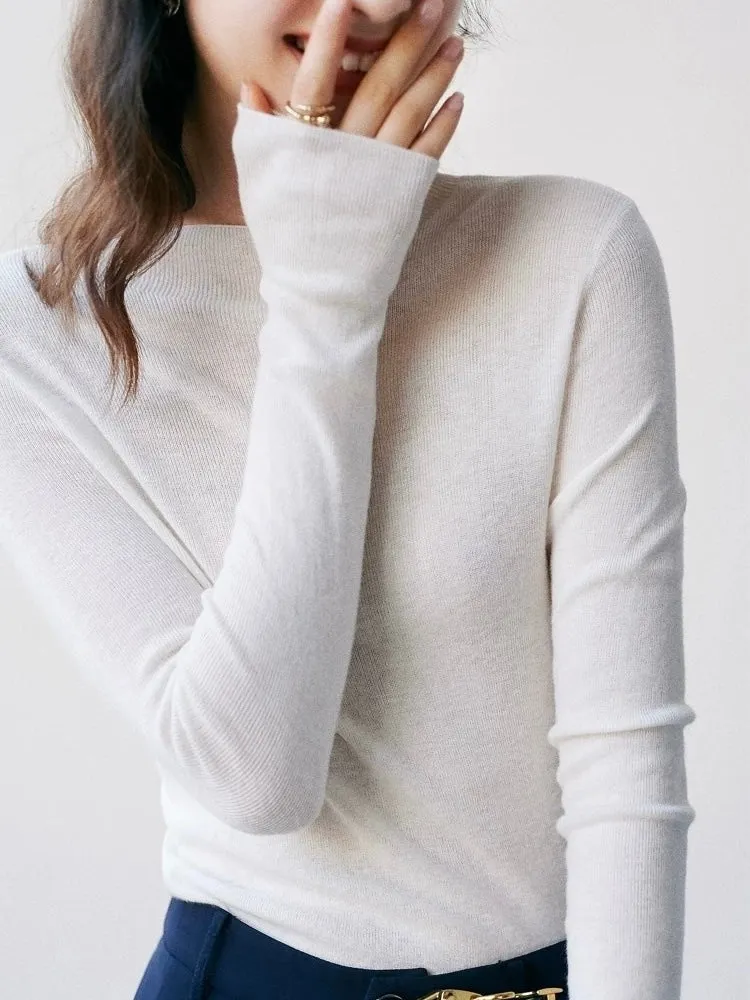 New Technology Soft Pearl Fiber Inner Mongolian Cashmere Sweater