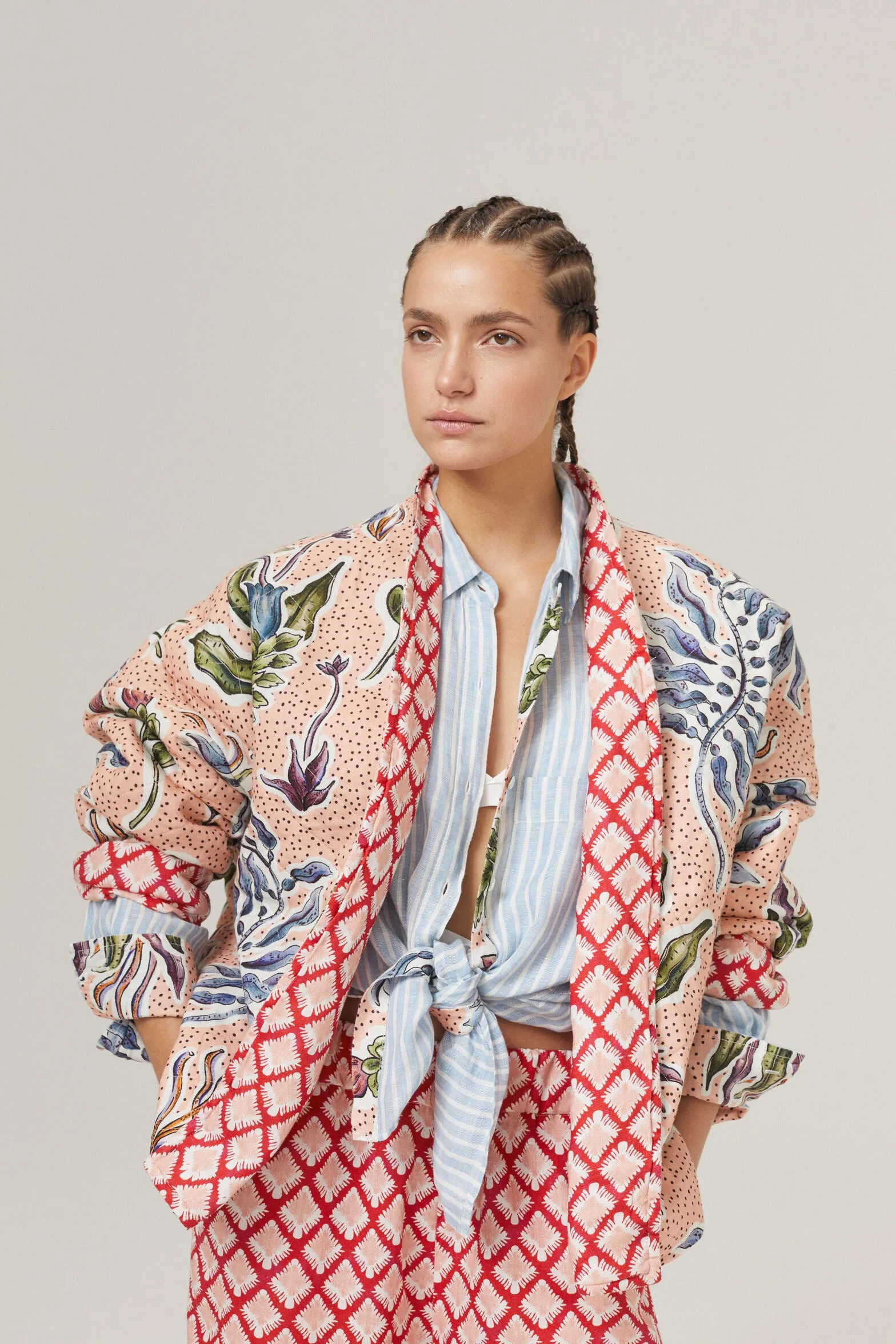 Oak Reversible Linen Jacket - Marrakech Gardens & Tangier