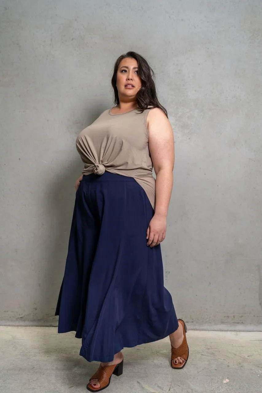 'OBSESSION' Plus Size Culottes - Camel