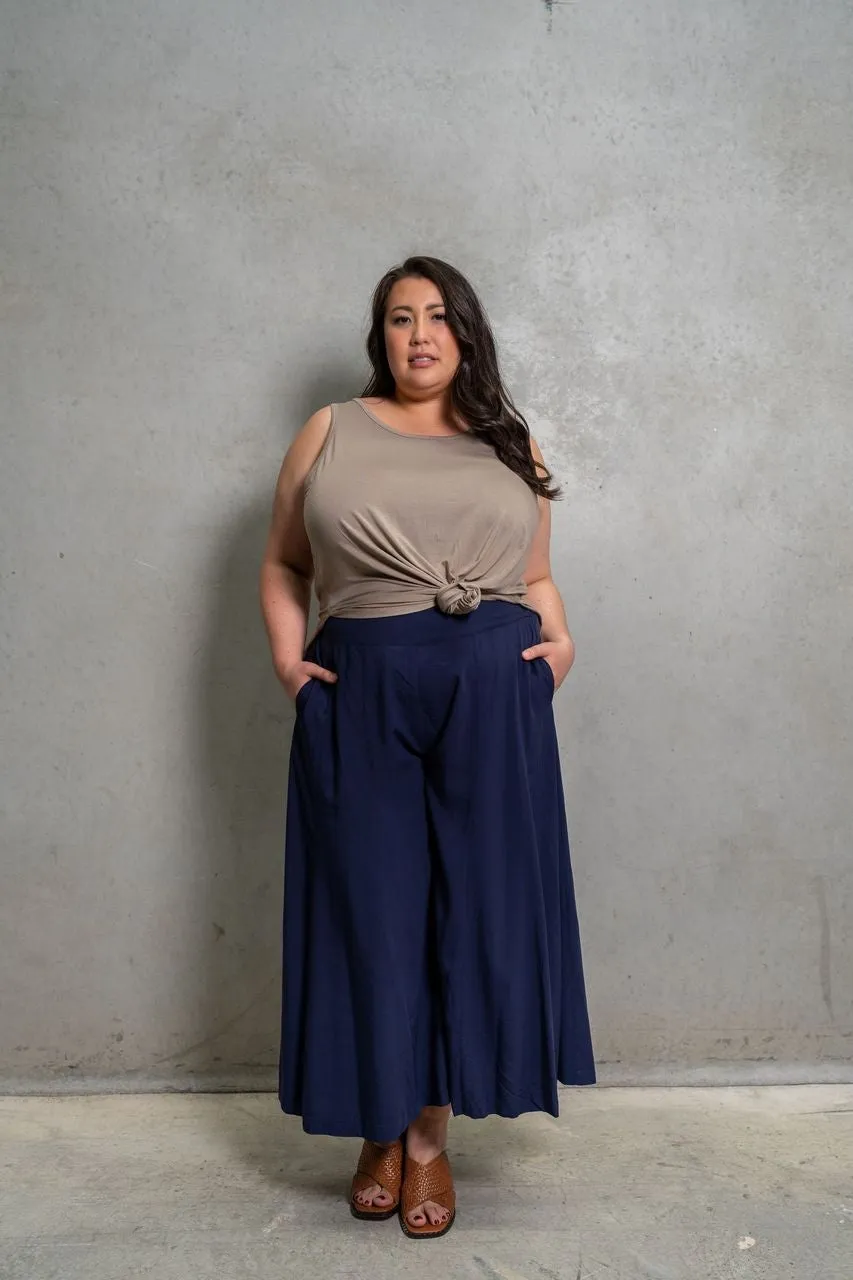 'OBSESSION' Plus Size Culottes - Camel