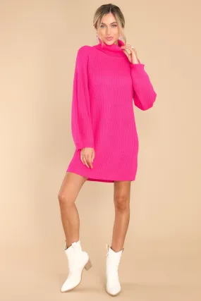 On My Way Up Hot Pink Sweater Dress