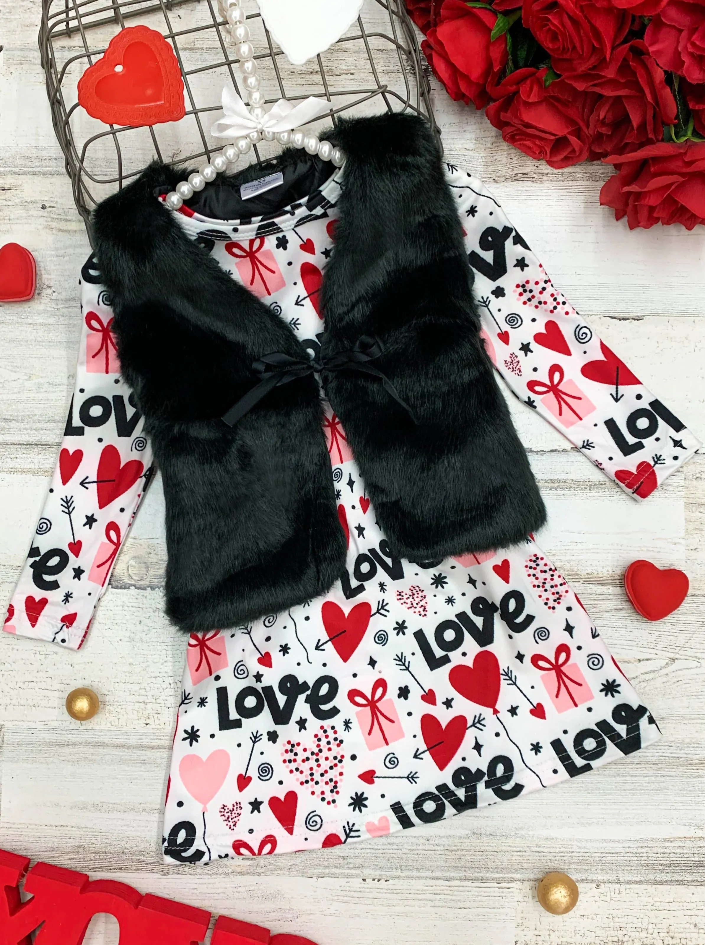 One Of A Kind Love Vest and Dress Set