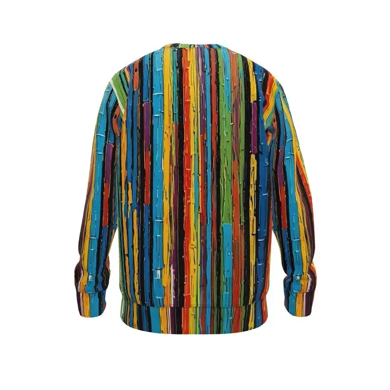 Painted Lines All Over Print Sweater