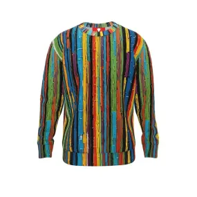 Painted Lines All Over Print Sweater