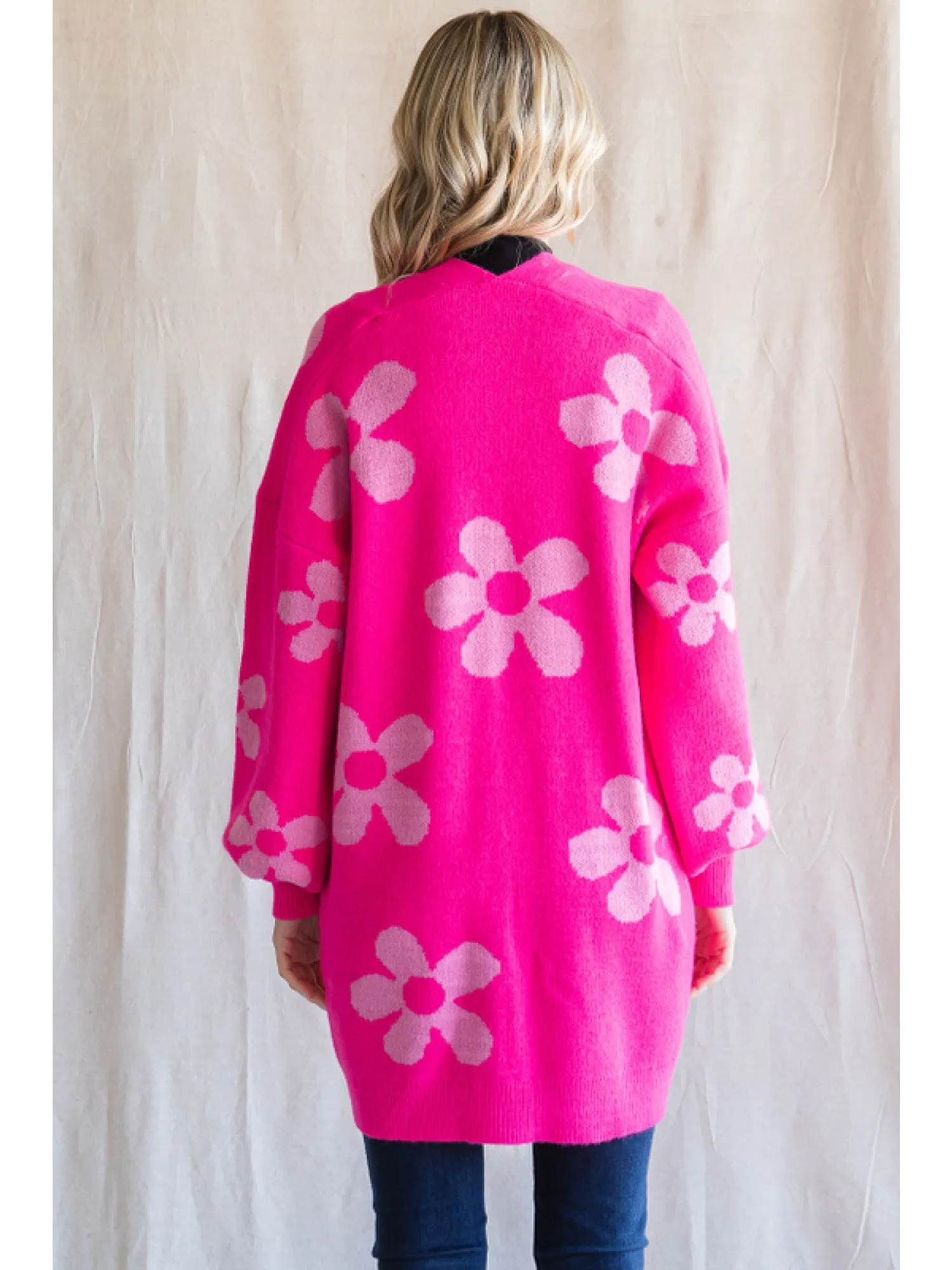 Pink Flower Power Cardigan