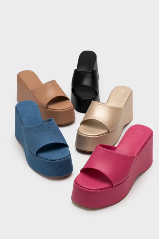 PLATFORM WEDGE HEEL SLIDE