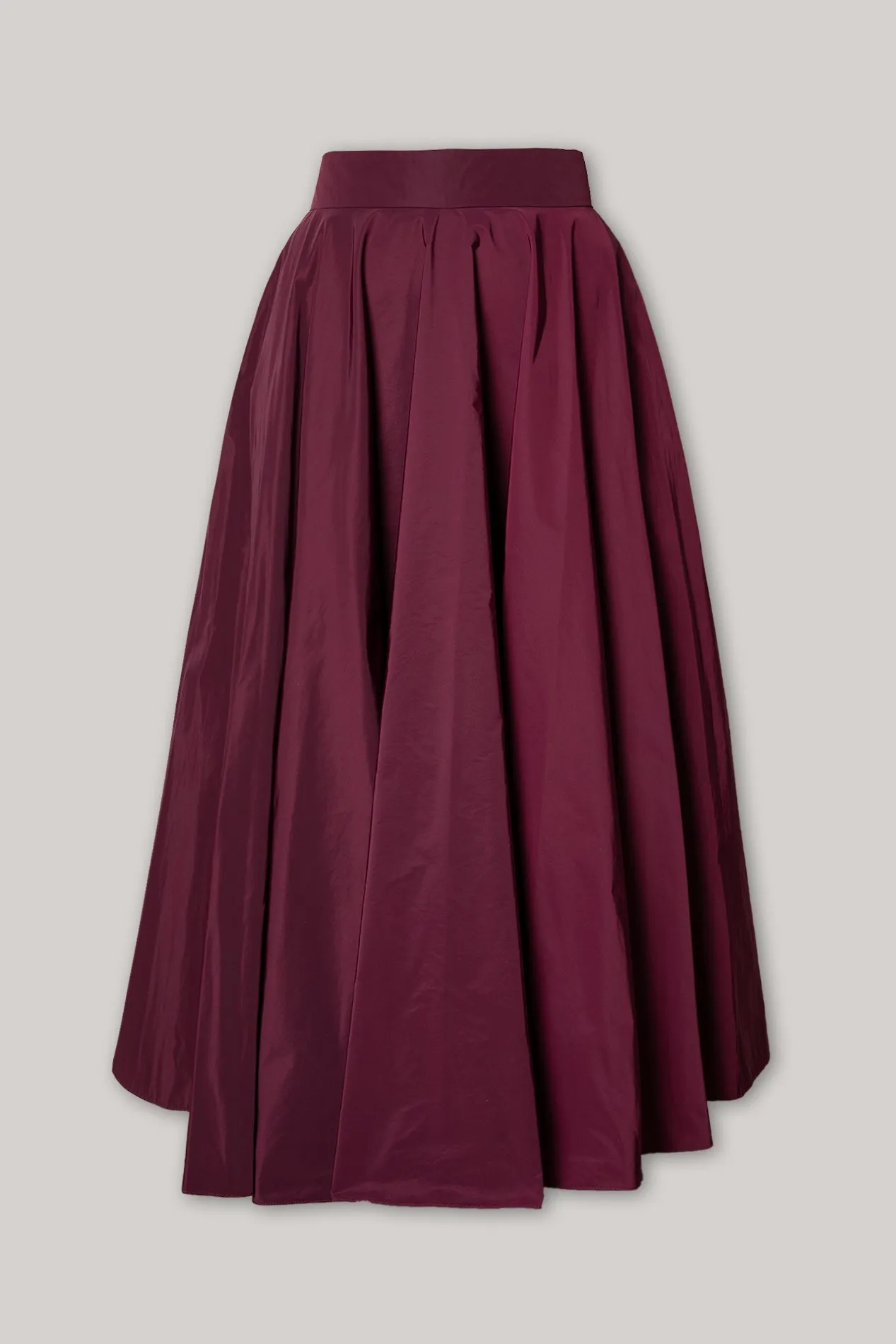 Plum Midi Taffeta Skirt