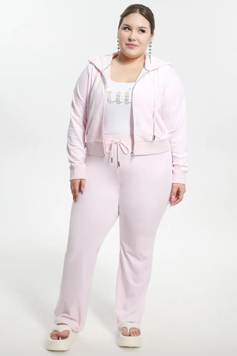 Plus-Size Mixed Jewels Velour Track Pants