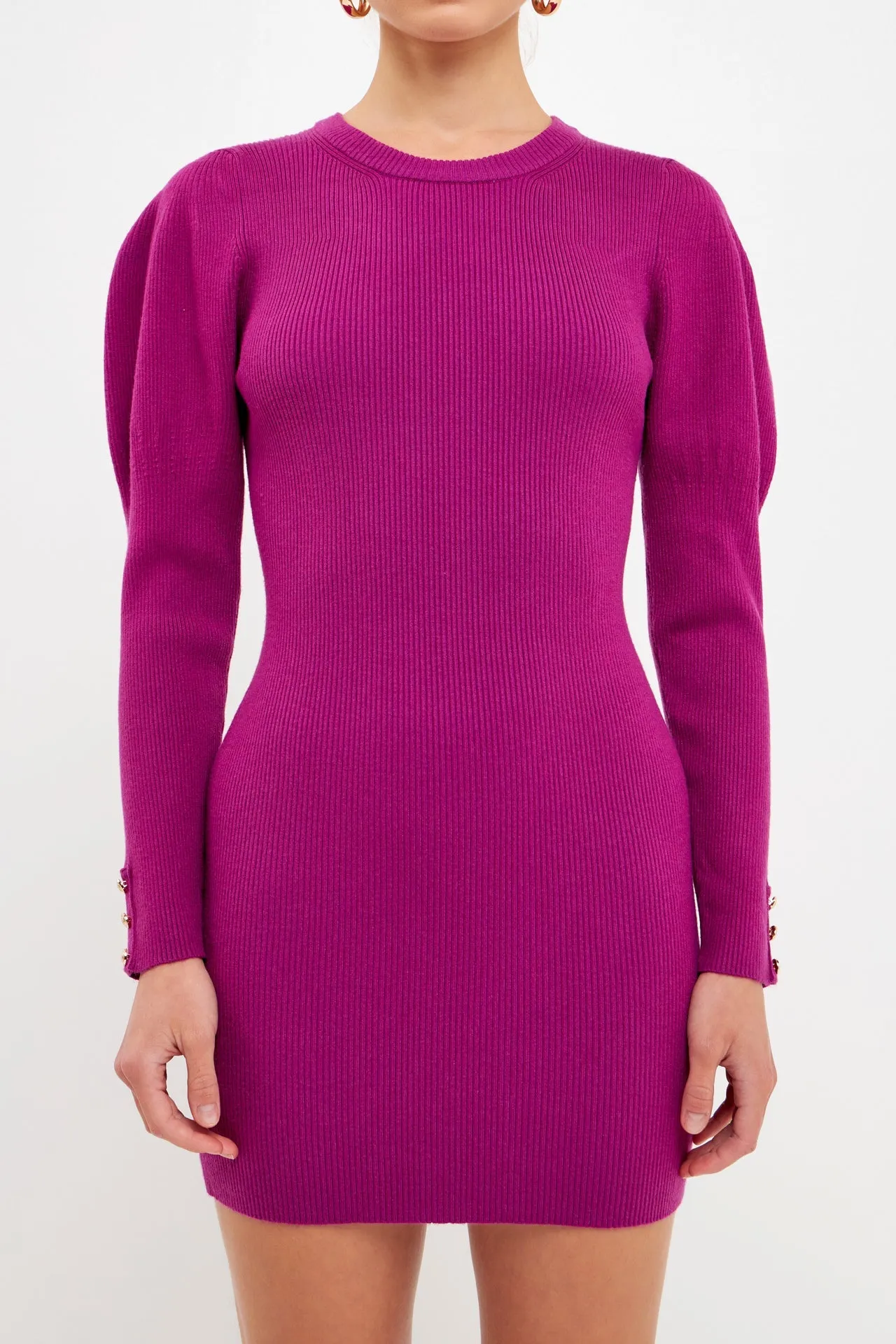 Puff Sleeve Knit Dress - Final Sale